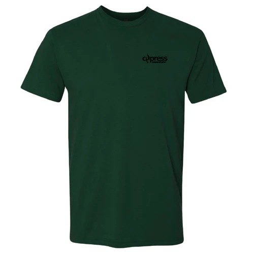 Cypress Adult T-Shirt Black Chest and Back Logo Forest - Image 2