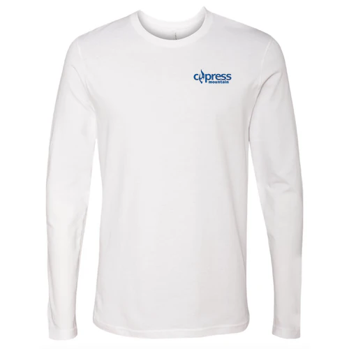 Cypress Adult Long Sleeve Blue Chest and Back Logo White - Image 2