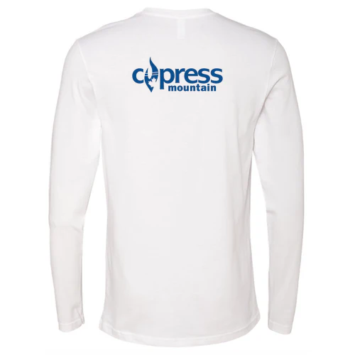 Cypress Adult Long Sleeve Blue Chest and Back Logo White - Image 4
