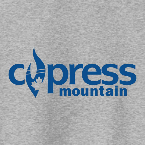Cypress Adult Hoodie Blue Chest and Back Logo Athletic Heather - Image 3