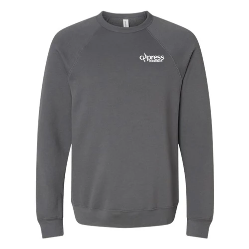 Cypress Adult Crewneck White Chest and Back Logo Asphalt - Image 2