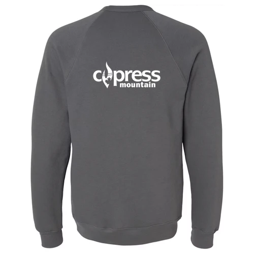 Cypress Adult Crewneck White Chest and Back Logo Asphalt - Image 4