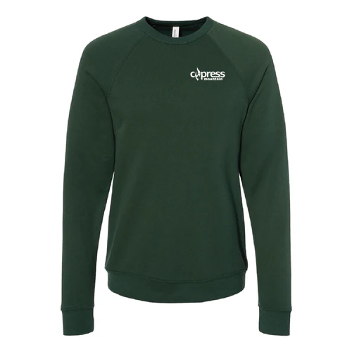 Cypress Adult Crewneck White Chest and Back Logo Forest - Image 2