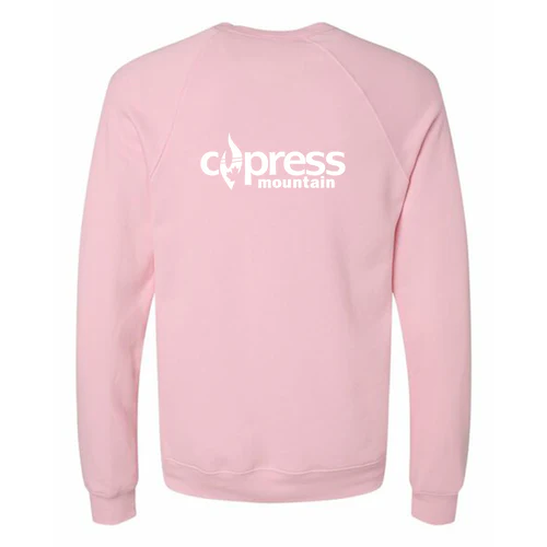 Cypress Adult Crewneck White Chest and Back Logo Pink - Image 4