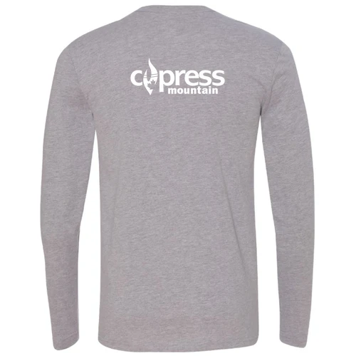 Cypress Adult Long Sleeve White Chest and Back Logo Heather Grey - Image 4