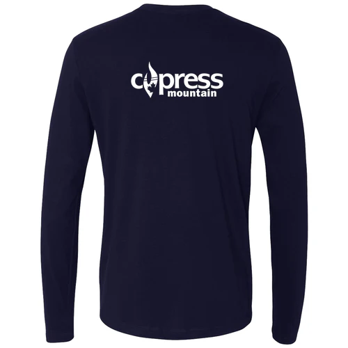 Cypress Adult Long Sleeve White Chest and Back Logo Navy - Image 4
