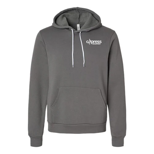 Cypress Adult Hoodie White Chest and Back Logo Asphalt - Image 2