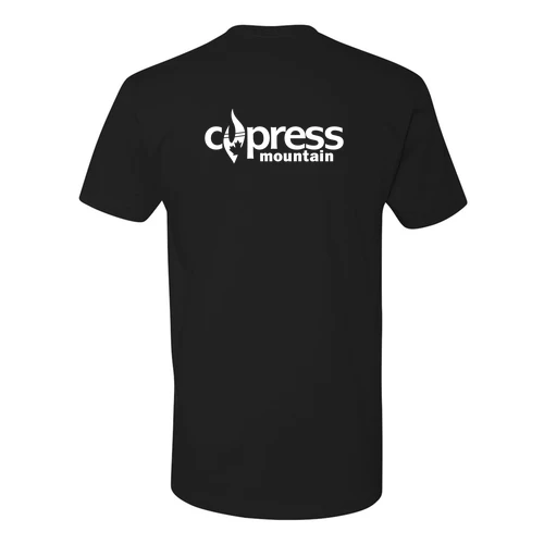 Cypress Adult T-Shirt White Chest and Back Logo Black - Image 4
