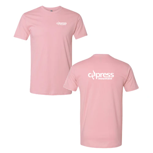 Cypress Adult T-Shirt White Chest and Back Logo Pink