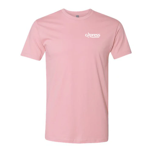 Cypress Adult T-Shirt White Chest and Back Logo Pink - Image 2
