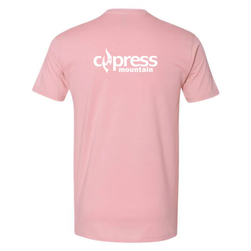 Cypress Adult T-Shirt White Chest and Back Logo Pink - Image 4