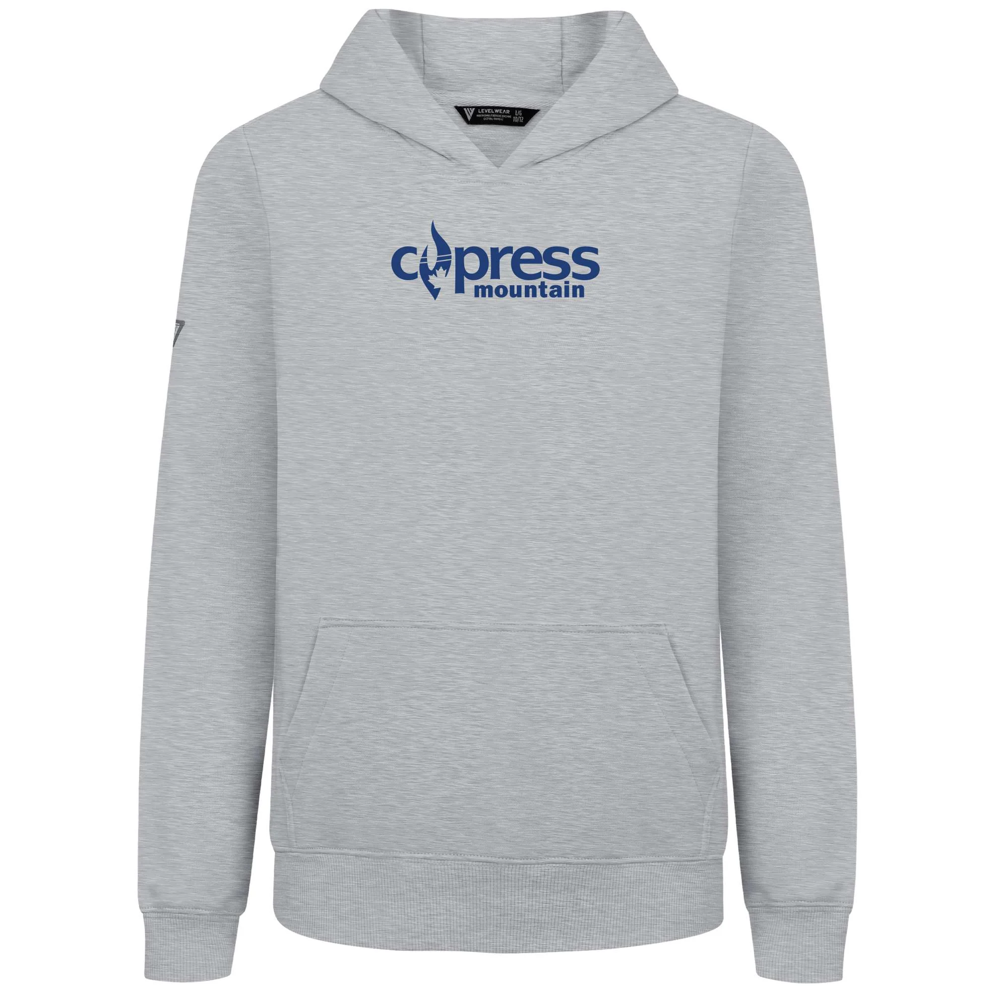 Cypress Kid's Hoody Blue Chest Logo - Image 2