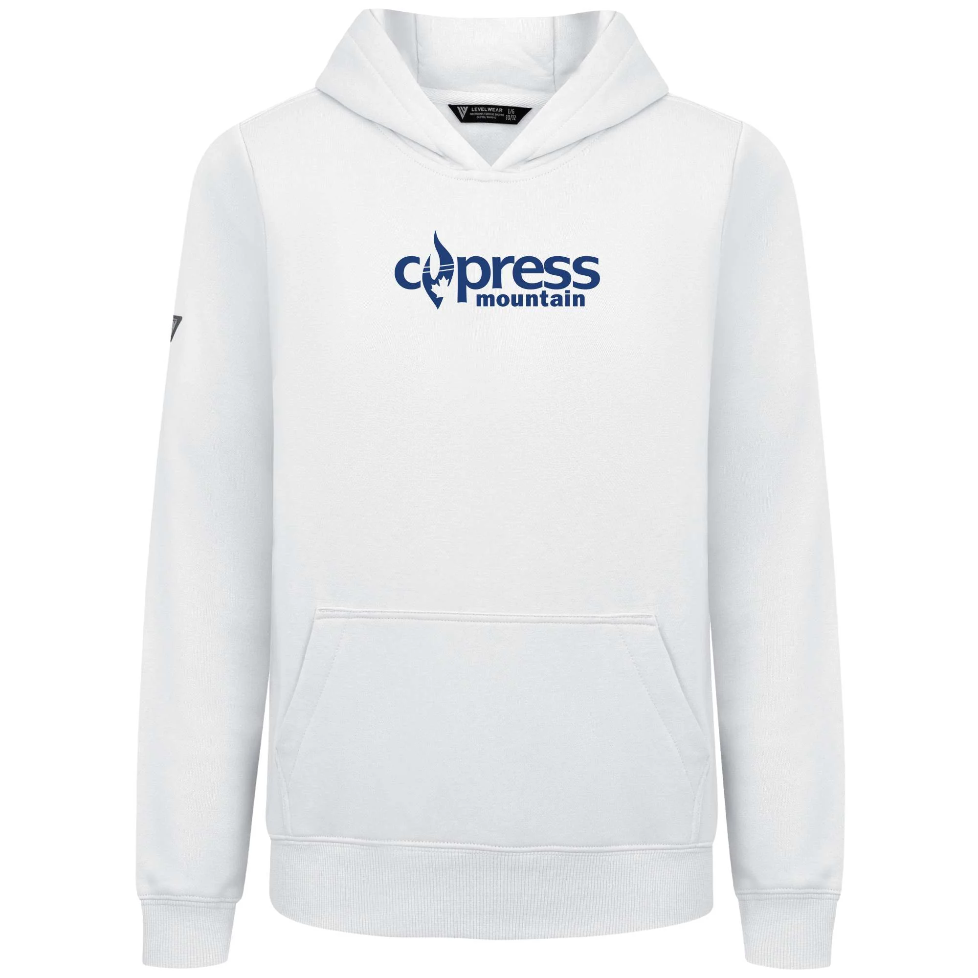 Cypress Kid's Hoody Blue Chest Logo - Image 4