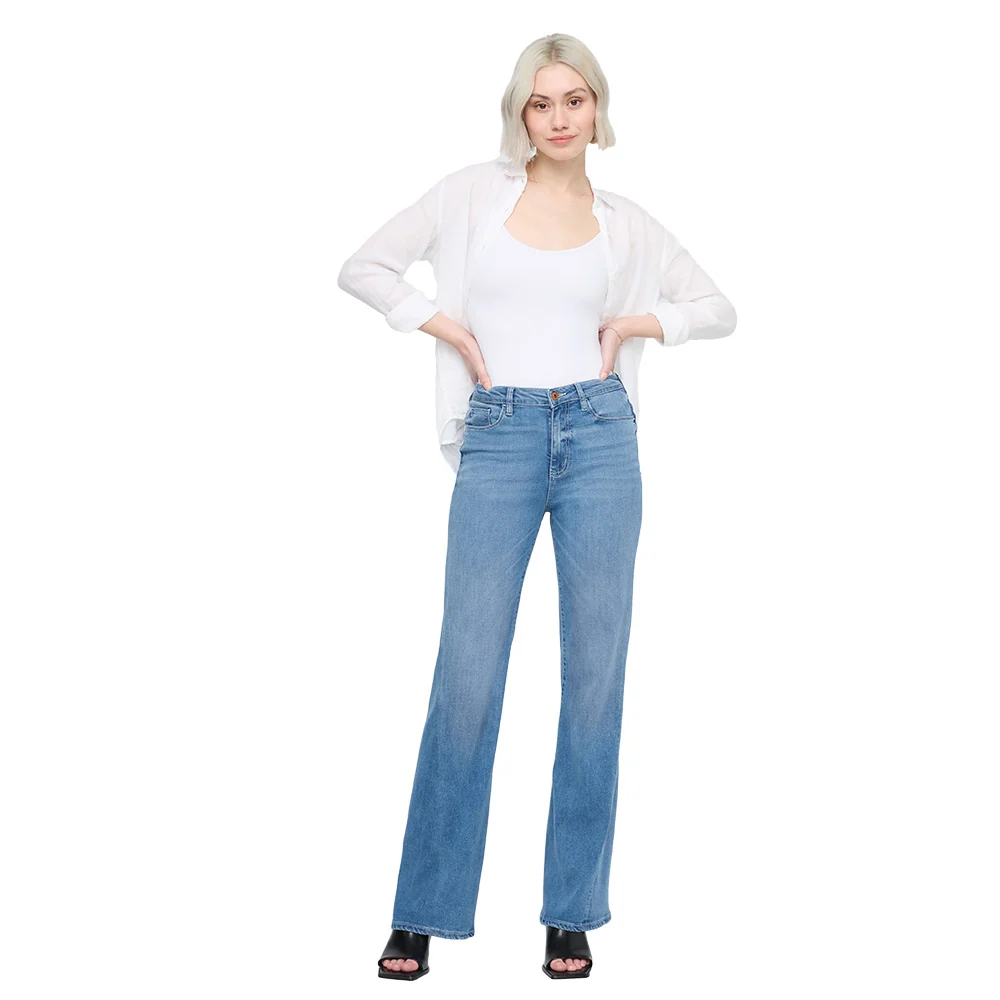 DUER Women's No Sweat Denim High Rise Wide Pants 32in - Image 5