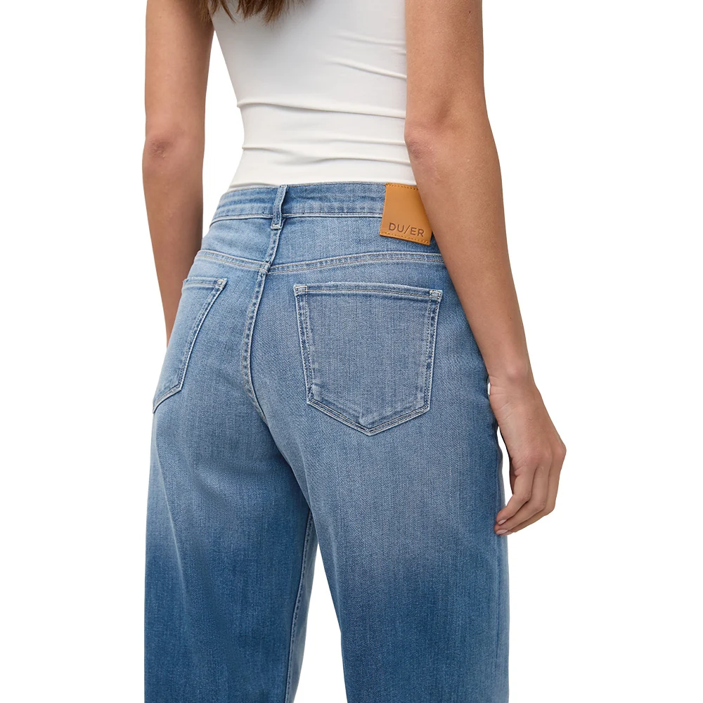 DUER Women's Performance Denim+ Mid Rise Loose Straight Pants - Image 3