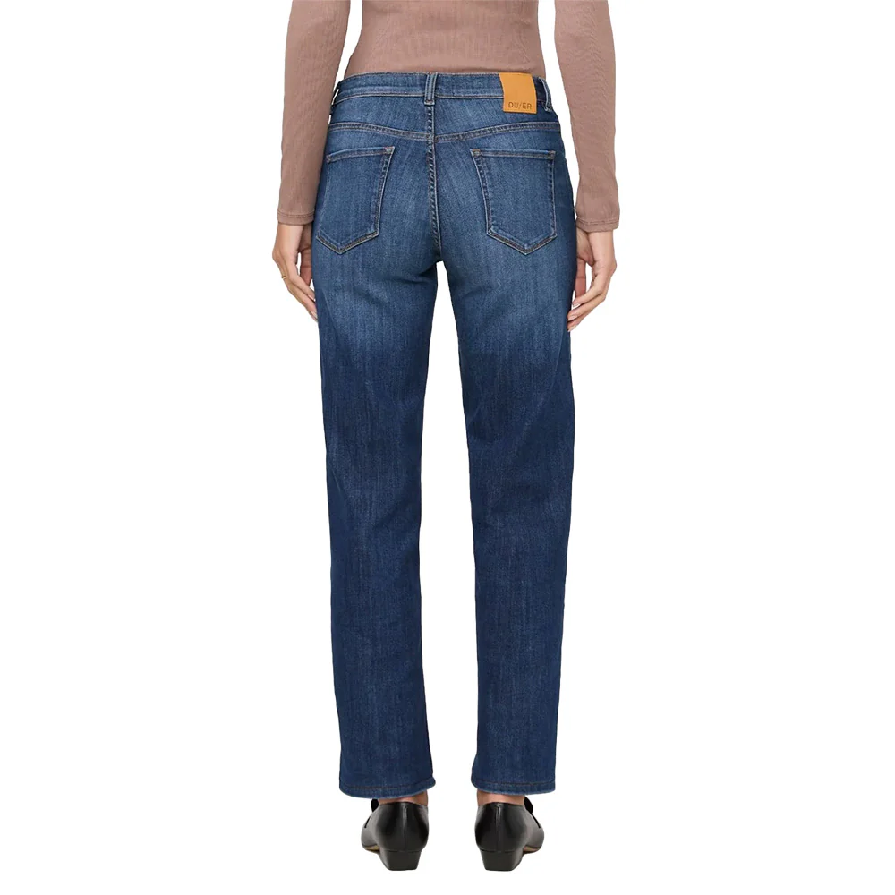 DUER Women's Performance Denim Mid Rise Straight Pants 30in - Image 3