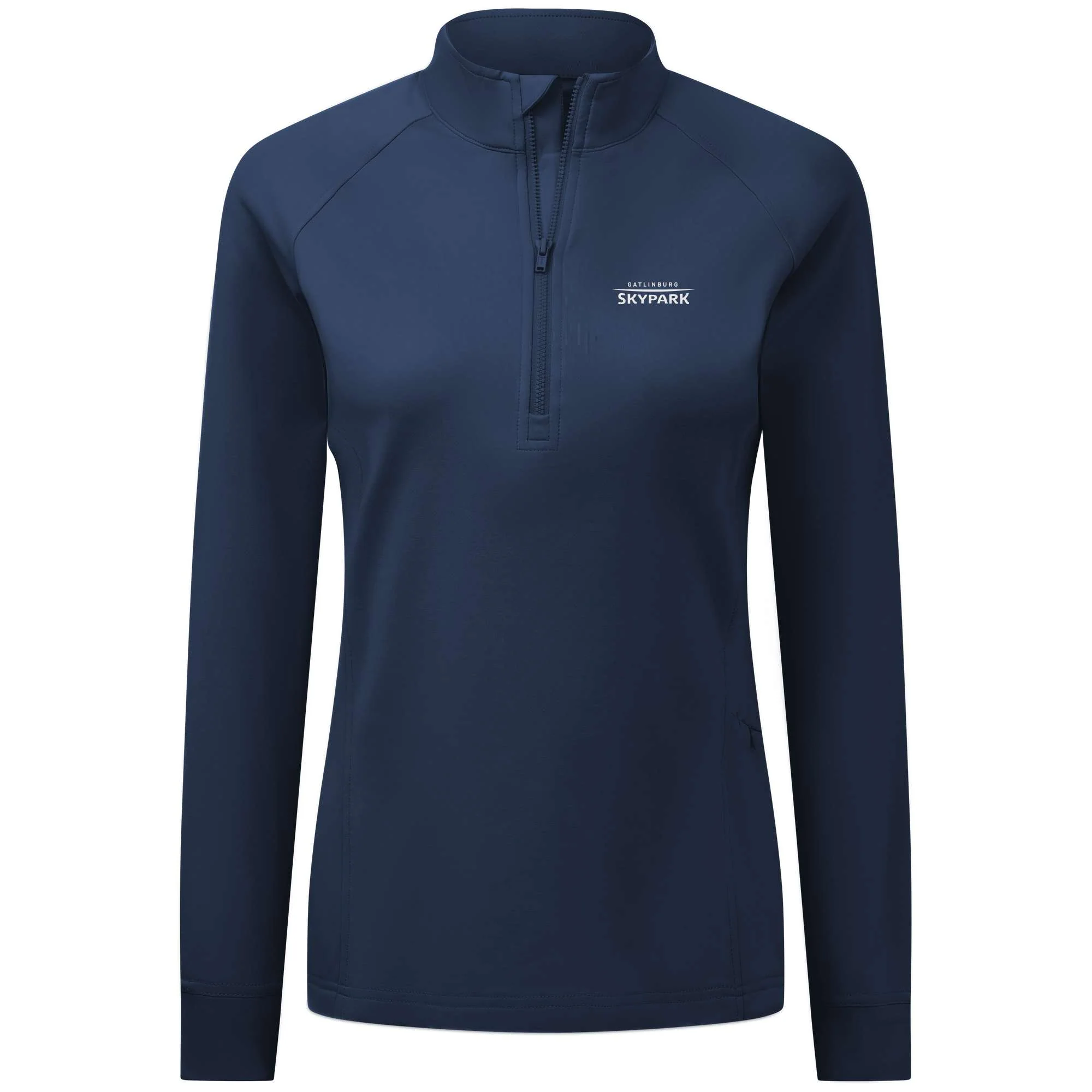 Gatlinburg SkyPark Women's Midweight 1/4 Zip White Small Chest Logo - Image 3