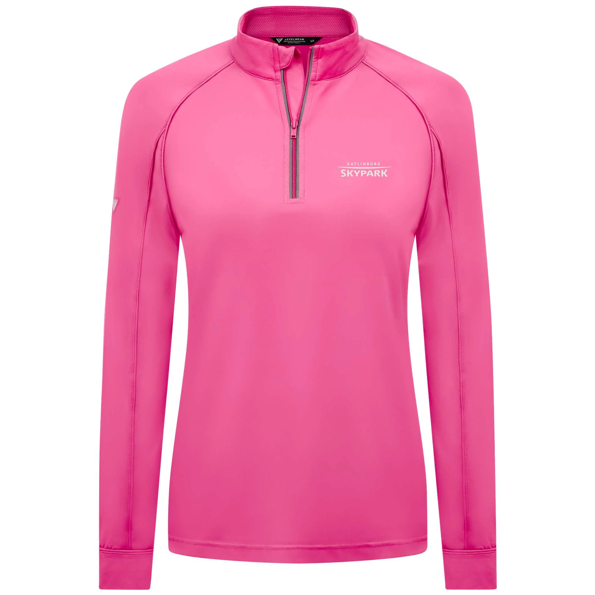 Gatlinburg SkyPark Women's Lightweight 1/4 Zip White Small Chest Logo - Image 3