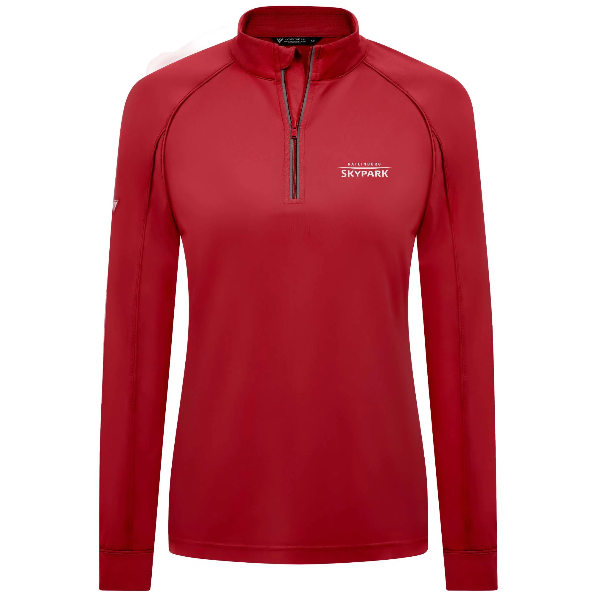Gatlinburg SkyPark Women's Lightweight 1/4 Zip White Small Chest Logo - Image 4