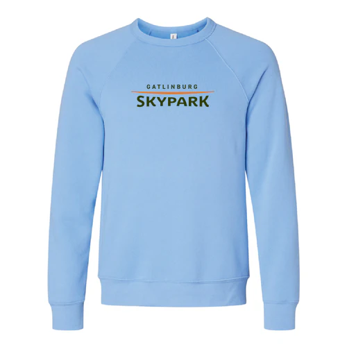 Gatlinburg SkyPark Adult Crewneck Full Color Chest Logo Carolina Blue