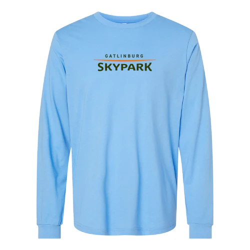 Gatlinburg SkyPark Adult Long Sleeve Full Color Chest Logo Carolina Blue