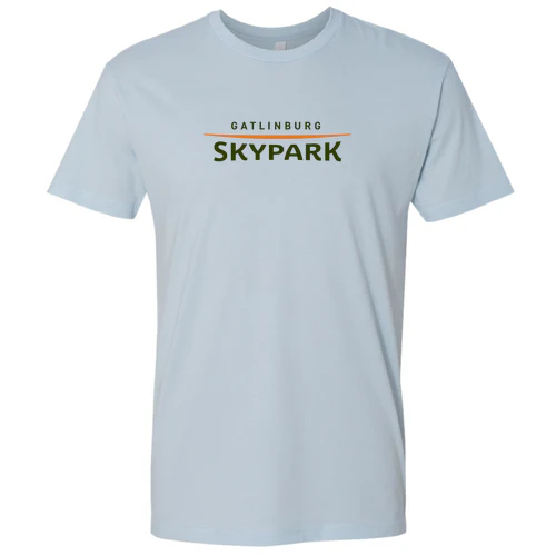 Gatlinburg SkyPark Adult T-Shirt Full Color Chest Logo Light Blue