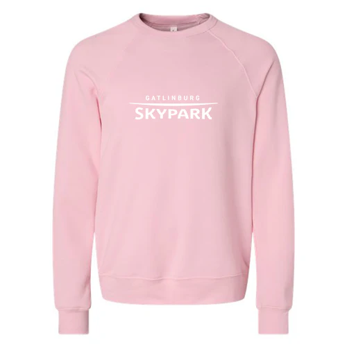 Gatlinburg SkyPark Adult Crewneck White Chest Logo Pink