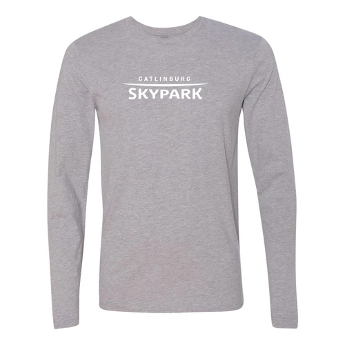 Gatlinburg SkyPark Adult Long Sleeve White Chest Logo Heather Grey