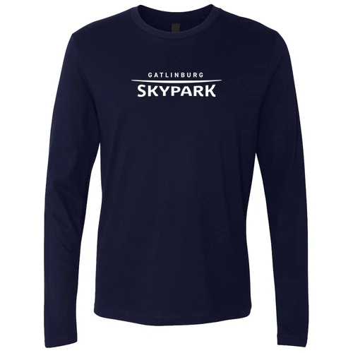 Gatlinburg SkyPark Adult Long Sleeve White Chest Logo Navy