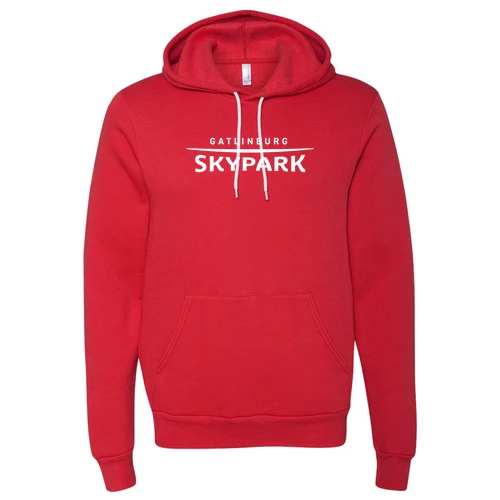 Gatlinburg SkyPark Adult Hoodie White Chest Logo Red