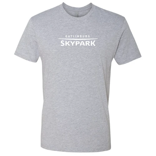 Gatlinburg SkyPark Adult T-Shirt White Chest Logo Heather Grey