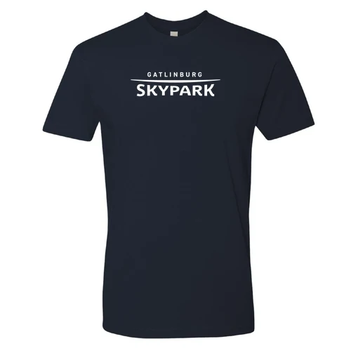 Gatlinburg SkyPark Adult T-Shirt White Chest Logo Navy