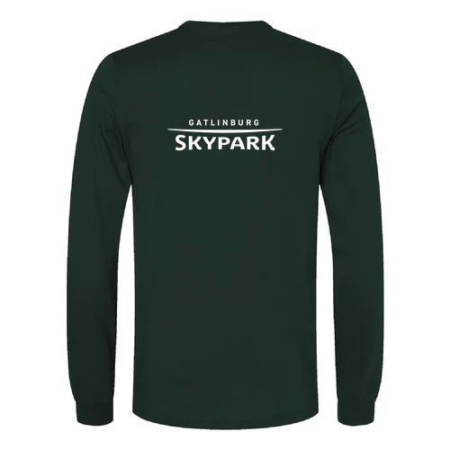 Gatlinburg SkyPark Adult Long Sleeve White Chest and Back Logo Forest - Image 4