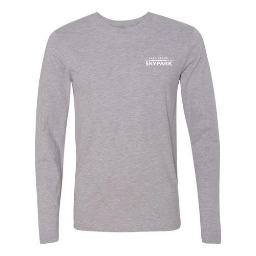 Gatlinburg SkyPark Adult Long Sleeve White Chest and Back Logo Heather Grey - Image 2
