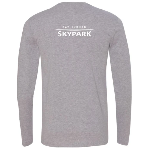 Gatlinburg SkyPark Adult Long Sleeve White Chest and Back Logo Heather Grey - Image 4