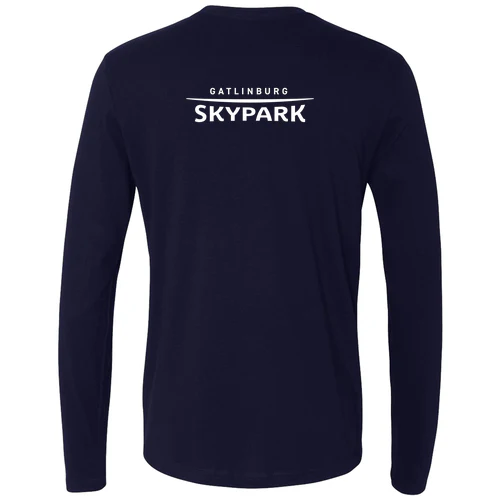 Gatlinburg SkyPark Adult Long Sleeve White Chest and Back Logo Navy - Image 4