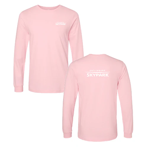 Gatlinburg SkyPark Adult Long Sleeve White Chest and Back Logo Pink