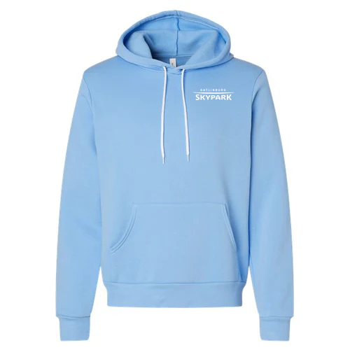 Gatlinburg SkyPark Adult Hoodie White Chest and Back Logo Carolina Blue - Image 2