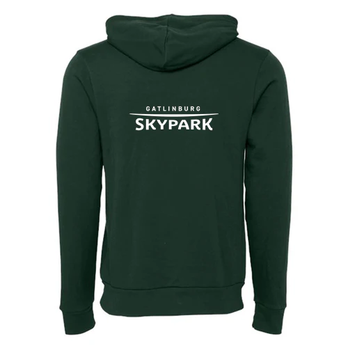 Gatlinburg SkyPark Adult Hoodie White Chest and Back Logo Forest - Image 4
