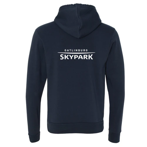 Gatlinburg SkyPark Adult Hoodie White Chest and Back Logo Navy - Image 4