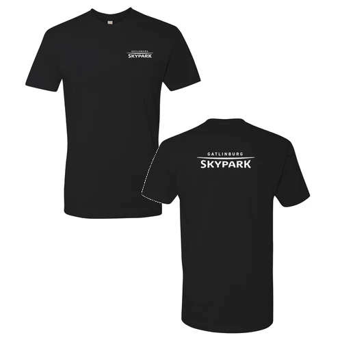 Gatlinburg SkyPark Adult T-Shirt White Chest and Back Logo Black