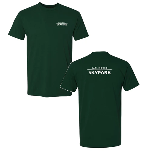 Gatlinburg SkyPark Adult T-Shirt White Chest and Back Logo Forest