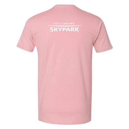 Gatlinburg SkyPark Adult T-Shirt White Chest and Back Logo Pink - Image 4