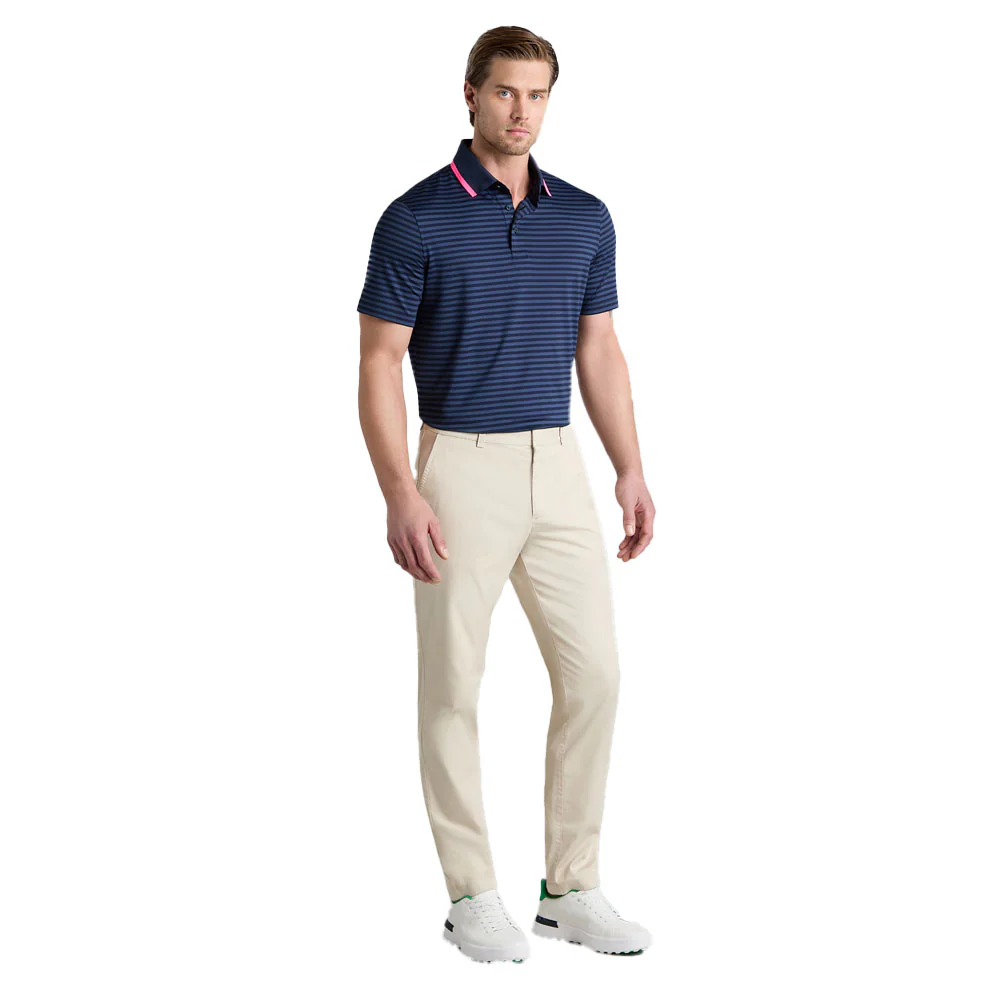 G/Fore Men's Perforated Stripe Jersey Polo - Image 2