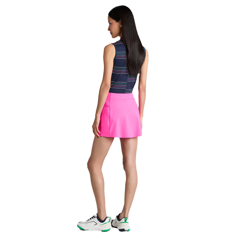 G/Fore Women's Offset Stripe Tech Pique Sleeveless Polo - Image 3