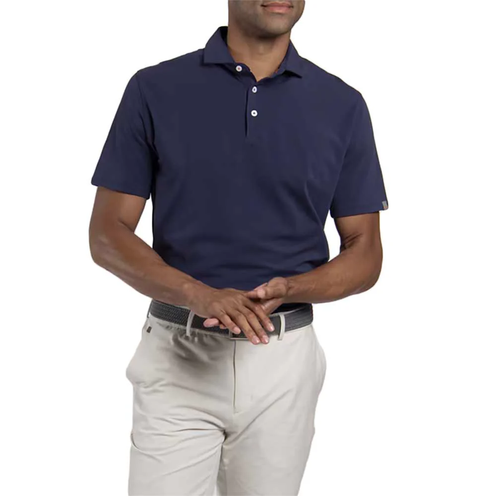 KJUS Men's Hollow Pima Stripe Short Sleeve Polo Golf Shirt