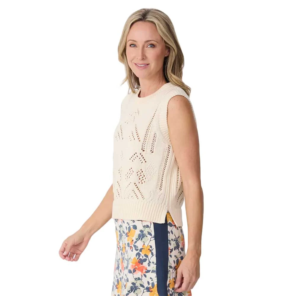 Krimson Klover Women's Camille Sleeveless Pointelle Sweater - Image 2