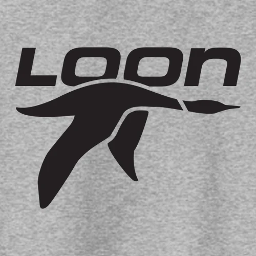Loon Mountain Adult Crewneck Black Chest Logo Athletic Heather - Image 2