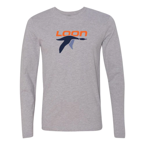 Loon Mountain Adult Long Sleeve Full Color Chest Logo Heather Grey