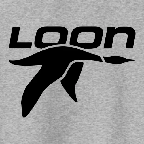 Loon Mountain Adult Crewneck Black Chest and Back Logo Athletic Heather - Image 3